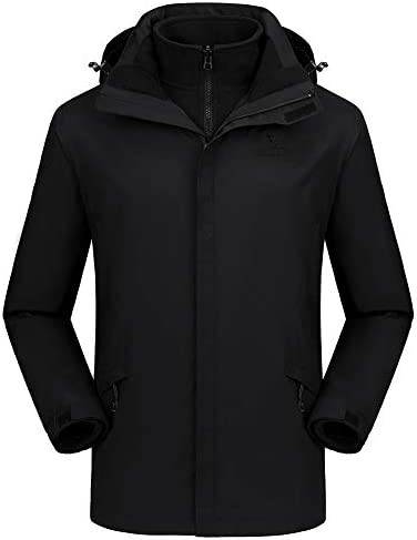 CAMEL CROWN Men’s Ski Jacket 3 in 1 Waterproof Winter Jacket Snow Jacket Windproof Hooded with Inner Warm Fleece Coat