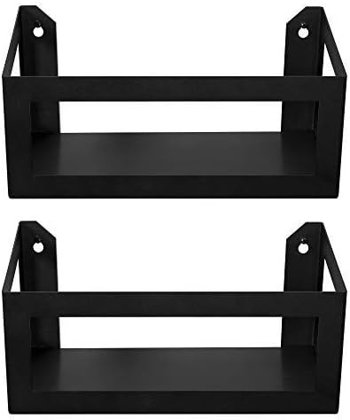 Hudson Hi-Fi Wall Mount Vinyl Record Storage 25-Album Display Holder - Black Satin - Two Pack