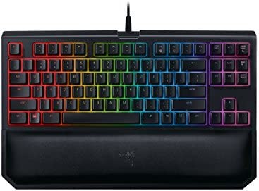 Razer BlackWidow TE Chroma v2 TKL Tenkeyless Mechanical Gaming Keyboard: Orange Key Switches, Tactile & Silent, Chroma RGB Lighting, Magnetic Wrist Rest, Programmable Macros, Classic Black
