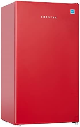 Frestec 3.1 CU' Mini Refregiator, Compact Refrigerator, Small Refrigerator with Freezer, Red (FR 310 RED)