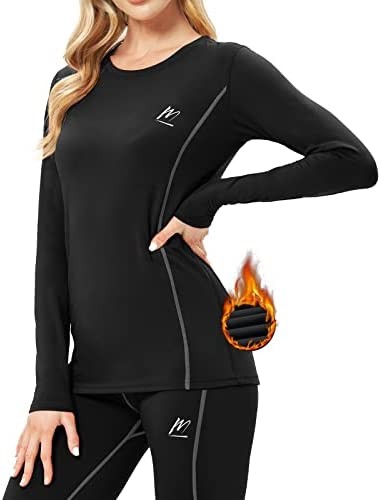 MeetHoo Thermal Underwear for Women Winter Warm Base Layer Compression Set Fleece Lined Long Johns Running Skiing