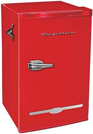 Frigidaire Retro Bar Fridge Refrigerator with Side Bottle Opener, 3.2 cu. ft, Red