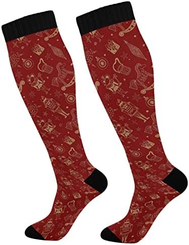 Autumn Leaves Compression Socks for Women and Men Knee High Stockings 20-30mmHg for Nurse Sports Cycling Running 1 Pair