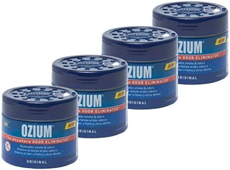 Ozium Smoke & Odors Eliminator Gel. Home, Office and Car Air Freshener 4.5oz (127g), Original Scent (Pack of 4)