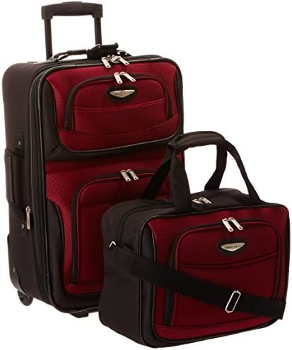Travel Select Amsterdam Expandable Rolling Upright Luggage, Burgundy, 2-Piece Set
