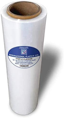 18" Stretch Film/Wrap 1200ft 500% Stretch Clear Cling Durable Adhering Packing Moving Packaging Heavy Duty Shrink Film (1 Pack, Clear)