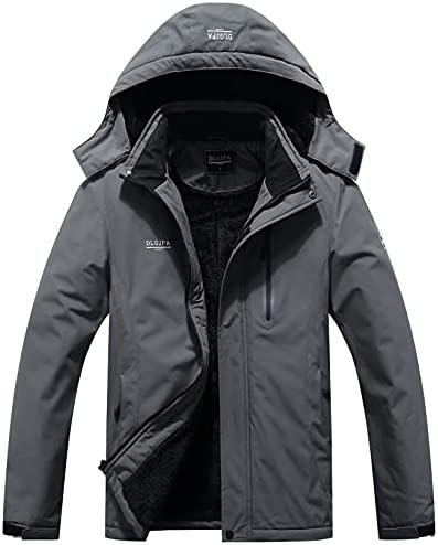 DLGJPA Men's Mountain Waterproof Ski Jacket Hooded Windbreakers Windproof Raincoat Winter Warm Snow Coat