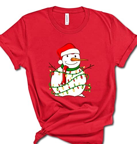 Snowman T-Shirts, Christmas T-Shirts For Men and Women, Funny Christmas Tees, Winter Holiday Shirts, Santa Shirt, Christmas Ornaments Clothes For Family, Christmas in July Shirt