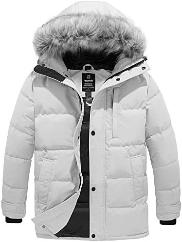 Wantdo Men's Winter Jacket Thicken Winter Coat Warm Puffer Jacket with Fur Hood