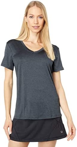 Fila Short Sleeve V Neck Top - Black