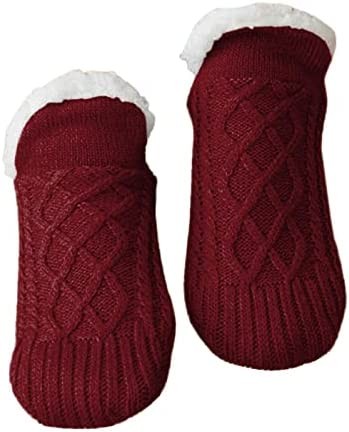 Women's Winter Fuzzy Warm Cozy Fleece Lined Slipper Socks Non Slip Super Soft Christmas Indoor Knit Sock