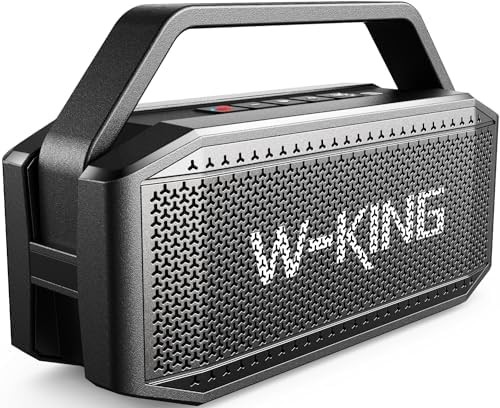 W-KING Portable Loud Bluetooth Speakers with Subwoofer, 60W(80W Peak)Waterproof Bluetooth Speaker Wireless, Deep Bass/Pairing/40H/Power Bank/TF/AUX/EQ, Large Outdoor Speaker for Halloween Party, Home