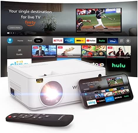 WiFi Mini Projector, WEWATCH 8500 Lumens Movie Projector, 1080P and 260" Display Supported, Portable Video Projector for Outdoor Use Compatible with TV Stick, HDMI, iOS Android Phone - Silver