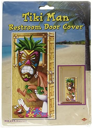 Tiki Man Restroom Door Cover Party Accessory (1 count) (1/Pkg)