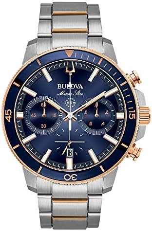 Bulova Men's Marine Star 'Series C' Chronograph Quartz Watch, Luminous Markers, Rotating Dial, 200M Water Resistant, 45mm