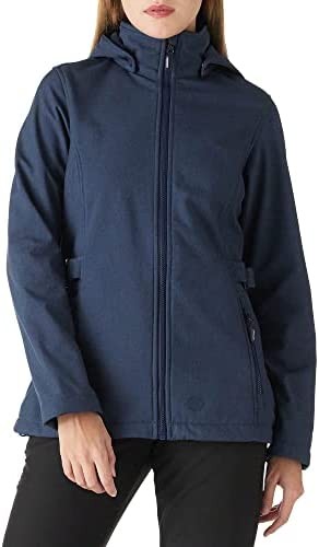 Outdoor Ventures Women's Softshell Jacket with Removable Hood, Insulated Windbreaker Waterproof Warm Fleece Lined Coat