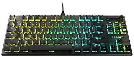 ROCCAT Vulcan TKL Pro Tenkeyless Linear Optical Titan Switch PC Gaming Keyboard with Per-key AIMO RGB Lighting, Anodized Aluminum Top Plate, and Detachable USB-C Cable, Black