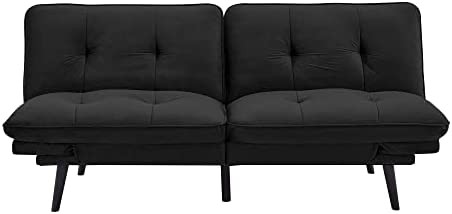 Lifestyle Solutions Serta Forrester Convertible Sofa Sofabed, Black