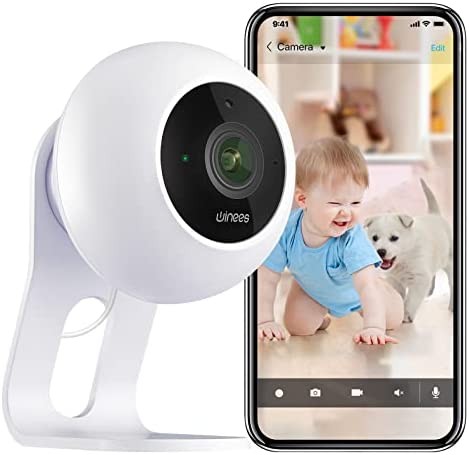 winees Indoor Security Camera, Baby Monitor Wi-Fi Smart Home IP Camera with Motion Detection,2-Way Audio, 2.4GHZ, Night Vision, Multi Installation Cam for Pet, Baby Works with Alexa