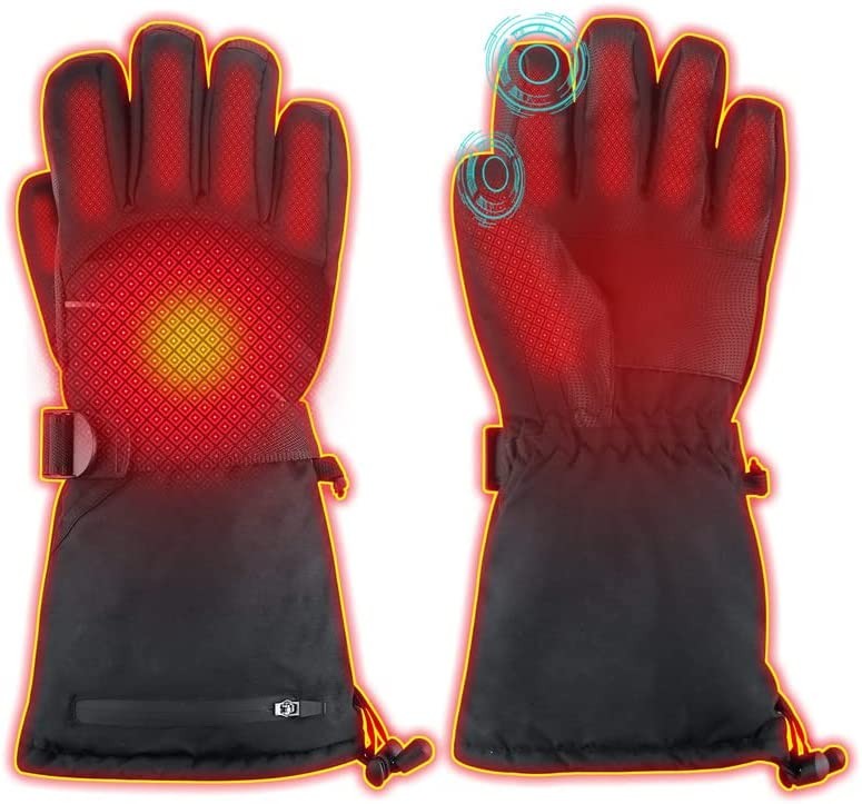 WAMTHUS Heated Gloves, Electric Gloves for Men Women Touchscreen Waterproof Heating Hand Warmer Winter Gloves for All Kinds of Outdoor Activities