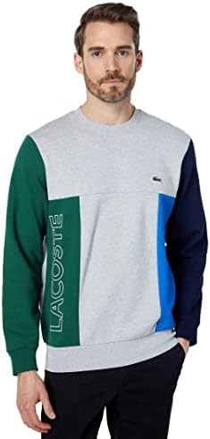 Lacoste Men's Long Sleeve Colorblock Branded Crewneck Sweatshirt