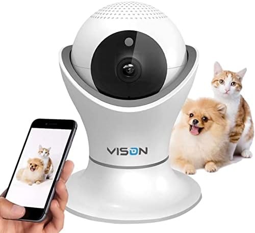 HD 1080p Pet Camera，Dog Camera 360° Pet Monitor Indoor Cat Camera with Night Vision and Two Way Audio