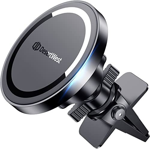DesertWest Magnetic Phone Mount for Car [Newest Upgraded Super Strong Magnet] Hands Free MagSafe Car Mount for Vent 360° Adjustable, Compatible with Magsafe Case, iPhone 14 13 12 Pro/Plus/Max