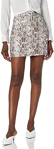 French Connection Womens Elias Faux Leather Snake Print Mini Skirt