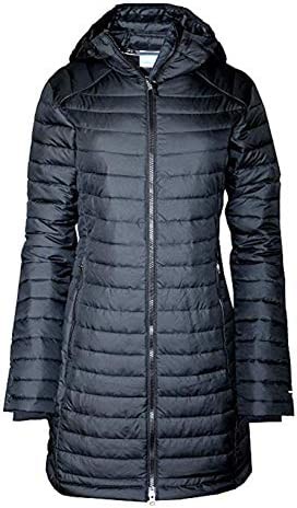Columbia Women's White Out Mid Omni Heat Long Hooded Light Jacket Coat Puffer Plus/Regular