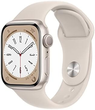 Apple Watch Series 8 [GPS 41mm] Smart Watch w/Starlight Aluminum Case with Starlight Sport Band - M/L. Fitness Tracker, Blood Oxygen & ECG Apps, Always-On Retina Display, Water Resistant