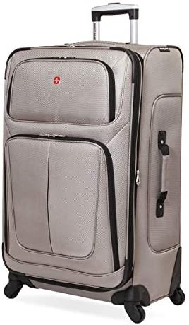 SwissGear Sion Softside Expandable Luggage, Pewter, Checked-Large 29-Inch