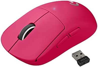 Logitech G PRO X SUPERLIGHT Wireless Gaming Mouse, Ultra-Lightweight, HERO 25K Sensor, 25,600 DPI, 5 Programmable Buttons, Long Battery Life, Compatible with PC / Mac - Magenta