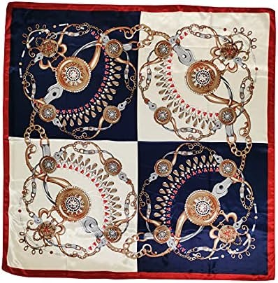 Stylish square satin print bandana scarf with silky feel