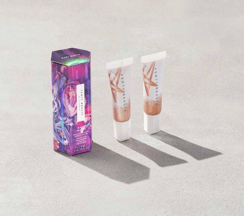 Fenty Beauty BABY WATTS Mini Fluid Freestyle Highlighter Duo - Hu$tla Baby 2.0 and Sandy Peach