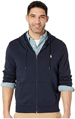 Polo Ralph Lauren Men's Double-Knit Full-Zip Hoodie, XL, Aviator Navy