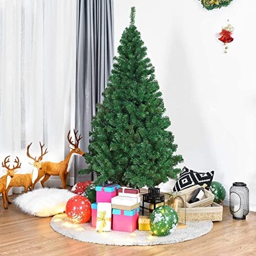 Mayjooy Artificial Christmas Tree, Pine Xmas Tree w/Lifelike Tips & Sturdy Metal Stand, Green Christmas Tree for Indoor Outdoor Holiday Decoration, Quick & Easy Assembly (8FT)