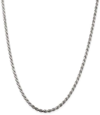 925 Sterling Silver Rhodium Plated Sparkle Cut Rope Chain Necklace Jewelry Gifts for Women in Silver Choice of Lengths 16 18 20 24 22 26 28 30 and Variety of mm Options