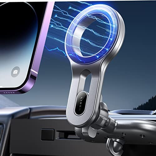 LISEN for MagSafe Car Mount [Strongest Magnet Power] CD Slot Phone Holder for Car, Hands Free iPhone Car Holder Mount Magnetic Phone Holder for Car Fit for iPhone 14 13 12 Pro Plus Max Mini
