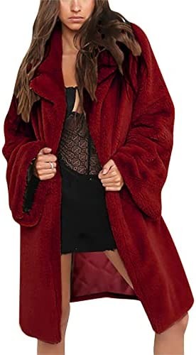 Women's Faux Fur Fleece Coat Plus Size Parka Coats Shaggy Oversized Coat Jacket For Warm Winter