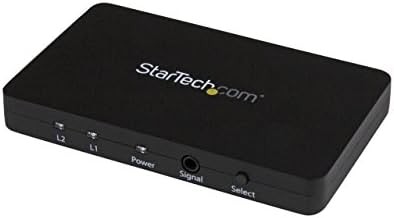 StarTech.com 2 Port HDMI Switch - Aluminum Housing and MHL Support - 2x1 HDMI Switcher Box with Support for 4K at 30Hz – HDMI Selector Switch (VS221HD4K)