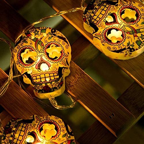 Quenny Halloween Party Spider, Grimace, Pumpkin LED Battery Box String Lights. (6 Meters 40 Lights with Flashing, Bat Lantern)