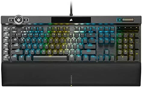 Corsair K100 RGB Optical-Mechanical Gaming Keyboard - Corsair OPX RGB Optical-Mechanical Keyswitches - AXON Hyper-Processing Technology for 4X Faster Throughput - 44-Zone RGB LightEdge