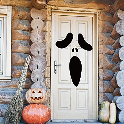 KIMOBER Halloween Ghost Door Stickers, Specter Wallpaper Sticker for Halloween Indoor&Outdoor Decoration Party Decors