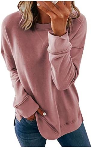 Long Slevee Shirts for Women Crewneck Sweatshirts lightweight loose fitting Tunic tops Casual Fashion Fall Winter T-shirts