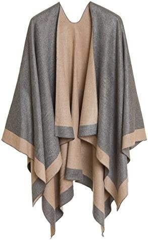 Women's Shawl Wrap Poncho Ruana Cape Cardigan Sweater Open Front for Spring Fall Winter