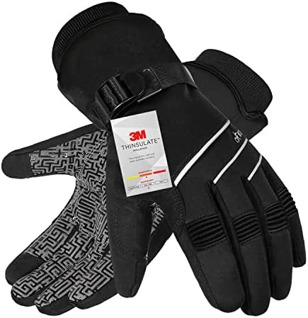 Waterproof & Windproof Winter Gloves for Men/Women,MOREOK -30°F 3M Thinsulate Thermal Gloves Touch Screen Warm Gloves for Skiing,Cycling,Motorcycle,Running,Outdoor Sports