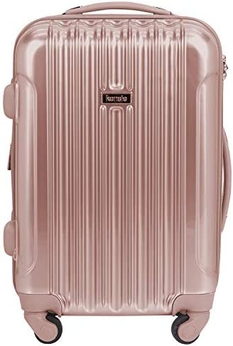 kensie Women's Alma Hardside Spinner Luggage, Rose Gold, Carry-On 20-Inch