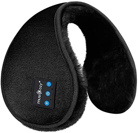 MUSICOZY Bluetooth Ear Muffs for Winter Women Men Kids Girls, Ear Warmers Wireless EarMuffs Headphones, Built-in HD Speakers and Microphone with Carry Bag for Biking Running Cool Tech Gadgets Gifts