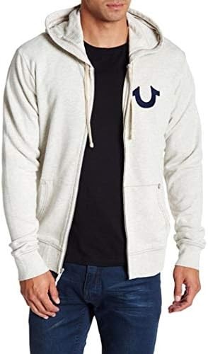 True Religion Men's Classic Logo Long Sleeve Zip Up Hoodie