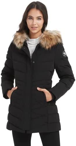 Molemsx Women's Duck Down Long Parka Winter Jacket Warm Parka Down Coat with Fur Hood Puffer Jacket